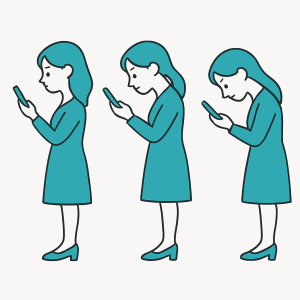 スマートフォン使用による姿勢変化